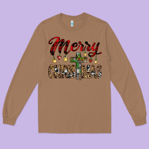Merry Christmas Long Sleeve Tee Designed By Jahusdesignshop