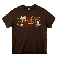 Chocolate Brown Christmas jolly nurse Heavy Core Tee - Artiststas