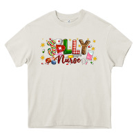 Cream Christmas jolly nurse Heavy Core Tee - Artiststas