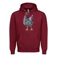 Burgundy Dominique Chicken Zipper Hoodie - LillyAllenDesigns