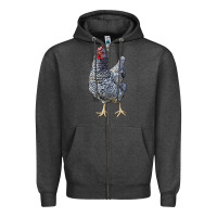 Charcoal Heather Dominique Chicken Zipper Hoodie - LillyAllenDesigns
