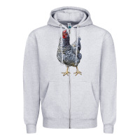 Heather Grey Dominique Chicken Zipper Hoodie - LillyAllenDesigns