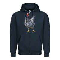 Navy Dominique Chicken Zipper Hoodie - LillyAllenDesigns