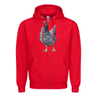 Red Dominique Chicken Zipper Hoodie - LillyAllenDesigns