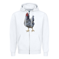 White Dominique Chicken Zipper Hoodie - LillyAllenDesigns