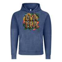 Vintage Denim floral leopard mama Vintage Hoodie - Zillion Design Studio
