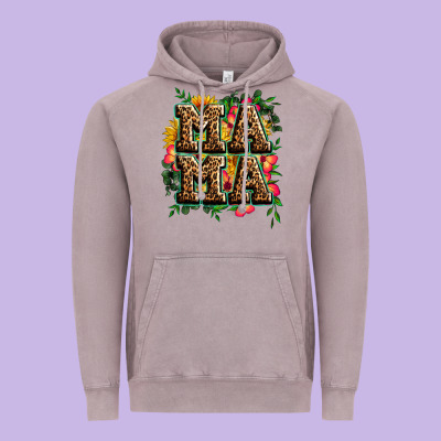 Floral Leopard Mama Vintage Hoodie Designed By Zillion Design Studio