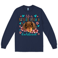 Navy life is better with a dachshund Long Sleeve Tee - Jasminsmagicworld