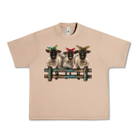 Burro 3 sheeps suffolk ewe with bandanas and fence Urban Heavy Tee - BarkalooDesign
