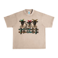 French Oak 3 sheeps suffolk ewe with bandanas and fence Urban Heavy Tee - BarkalooDesign