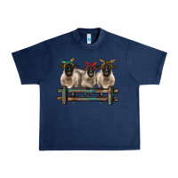 Navy 3 sheeps suffolk ewe with bandanas and fence Urban Heavy Tee - BarkalooDesign