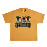 Peanut Butter 3 sheeps suffolk ewe with bandanas and fence Urban Heavy Tee - BarkalooDesign
