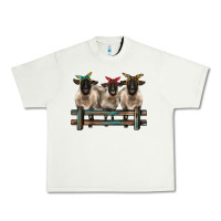 Pistachio 3 sheeps suffolk ewe with bandanas and fence Urban Heavy Tee - BarkalooDesign