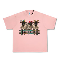 Salmon 3 sheeps suffolk ewe with bandanas and fence Urban Heavy Tee - BarkalooDesign
