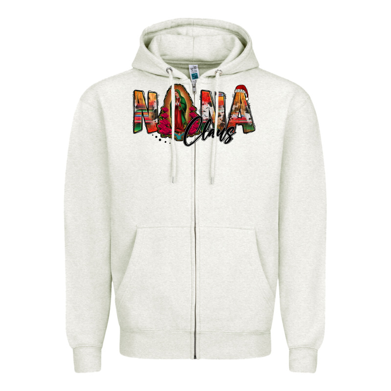 Nana Claus Lady Of Guadalupe Zipper Hoodie by Jasminsmagicworld | Teevron