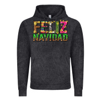 Vintage Black feliz navidad with pattern Vintage Hoodie - texasbilliewilder