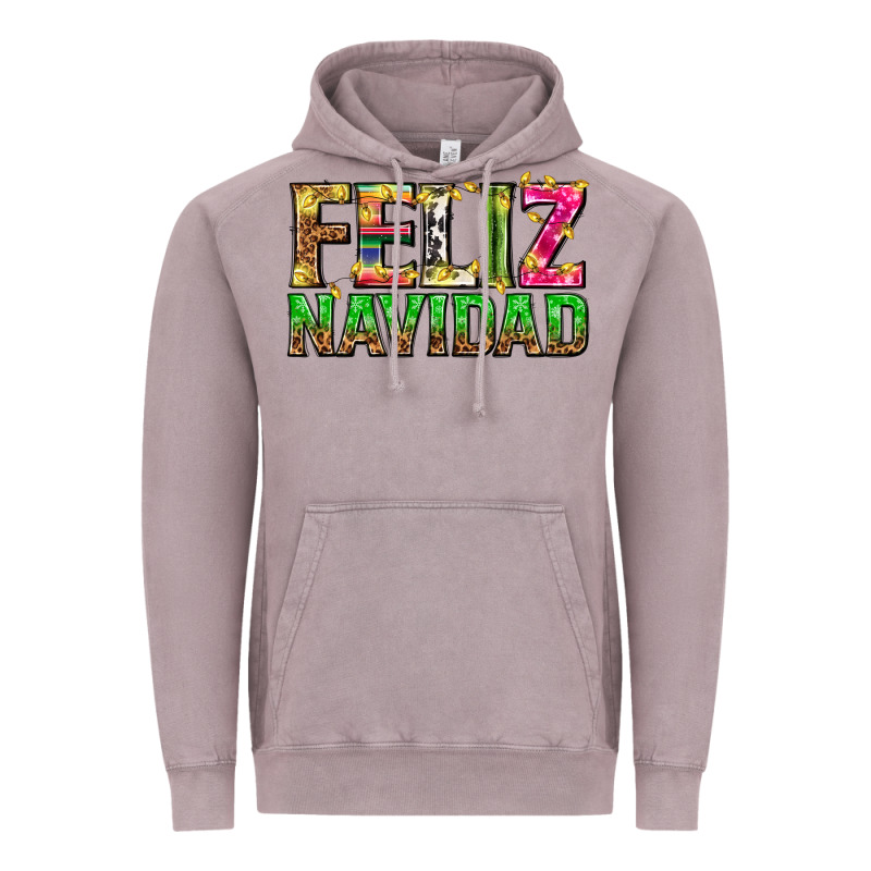 Feliz Navidad With Pattern Vintage Hoodie by texasbilliewilder | Teevron