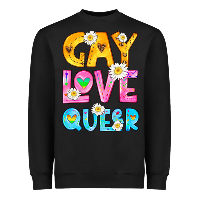 Gay Love Queer Heavyweight Sweatshirt by HRA Design Shop | Teevron