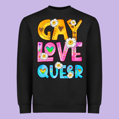 Gay Love Queer Heavyweight Sweatshirt Designed By Hra Design Shop