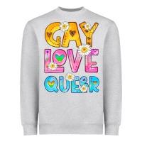 Heather Grey gay love queer Heavyweight Sweatshirt - HRA Design Shop