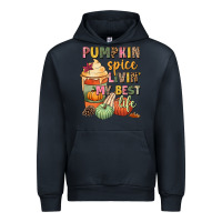 Navy Pumpkin spice livin' my best life Urban Hoodie - NancyCooperArtShop