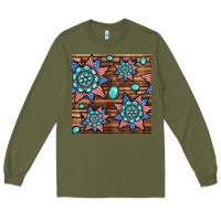 Army Green 4th of july turquoise gemstone seamless pattern Long Sleeve Tee - BundleAndBundleShop