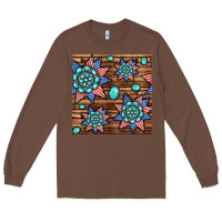 Chestnut 4th of july turquoise gemstone seamless pattern Long Sleeve Tee - BundleAndBundleShop
