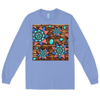 Colony Blue 4th of july turquoise gemstone seamless pattern Long Sleeve Tee - BundleAndBundleShop