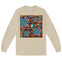 Mushroom 4th of july turquoise gemstone seamless pattern Long Sleeve Tee - BundleAndBundleShop