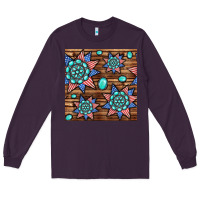 Plum 4th of july turquoise gemstone seamless pattern Long Sleeve Tee - BundleAndBundleShop