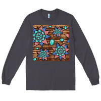 Smoke 4th of july turquoise gemstone seamless pattern Long Sleeve Tee - BundleAndBundleShop