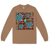 Toasted Coconut 4th of july turquoise gemstone seamless pattern Long Sleeve Tee - BundleAndBundleShop