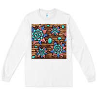 White 4th of july turquoise gemstone seamless pattern Long Sleeve Tee - BundleAndBundleShop