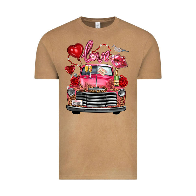 Valentine's Day Truck Love Bird Letter Vintage Tee by FaDigitalArtStudio | Teevron