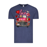 Vintage Denim valentine's day truck love bird letter Vintage Tee - FaDigitalArtStudio