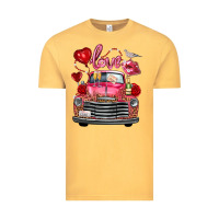 Vintage Mustard valentine's day truck love bird letter Vintage Tee - FaDigitalArtStudio
