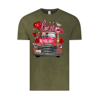 Vintage Olive valentine's day truck love bird letter Vintage Tee - FaDigitalArtStudio