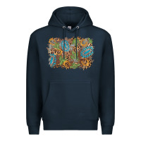 Navy horseshoe leopard gemstone cactus background Premium Hoodie - AdoDesignShop