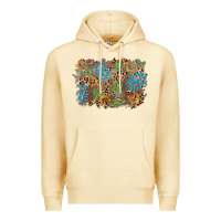 Pina Colada horseshoe leopard gemstone cactus background Premium Hoodie - AdoDesignShop