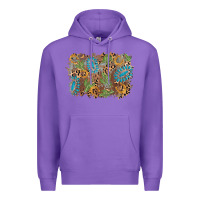Purple horseshoe leopard gemstone cactus background Premium Hoodie - AdoDesignShop