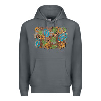 Rock horseshoe leopard gemstone cactus background Premium Hoodie - AdoDesignShop