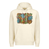 Sandshell horseshoe leopard gemstone cactus background Premium Hoodie - AdoDesignShop