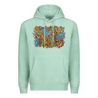 Seafoam horseshoe leopard gemstone cactus background Premium Hoodie - AdoDesignShop