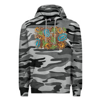 Slate Camo horseshoe leopard gemstone cactus background Premium Hoodie - AdoDesignShop