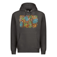 Smoke horseshoe leopard gemstone cactus background Premium Hoodie - AdoDesignShop
