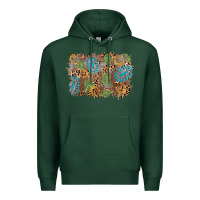 Sports Green horseshoe leopard gemstone cactus background Premium Hoodie - AdoDesignShop