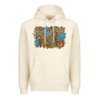 Tofu horseshoe leopard gemstone cactus background Premium Hoodie - AdoDesignShop