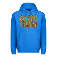 True Royal horseshoe leopard gemstone cactus background Premium Hoodie - AdoDesignShop