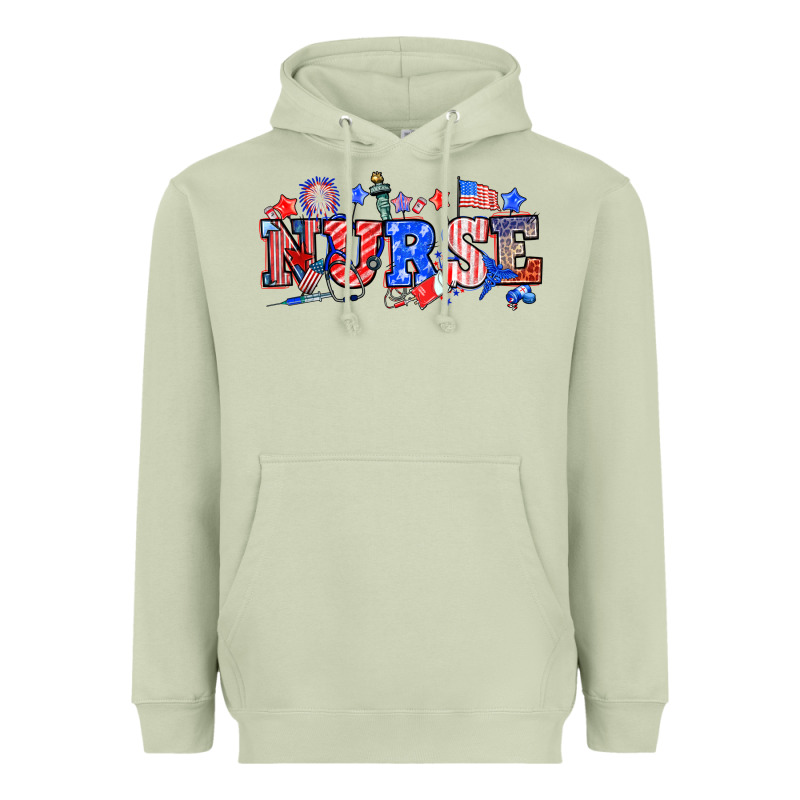 4th Of July Nurse Heavyweight Hoodie by NancyCooperArtShop | Teevron