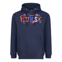 Navy 4th of july nurse Heavyweight Hoodie - NancyCooperArtShop